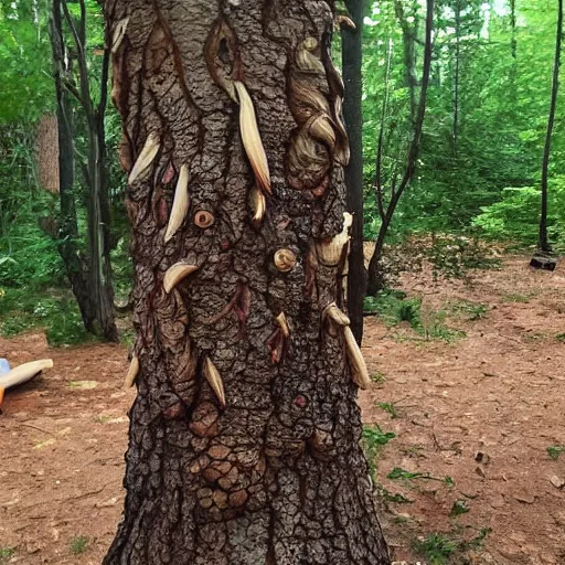 Prompt: Guys! Look at what I found at the campsite! I’m really confused it looks sort of alien like. It was growing of a pine tree.