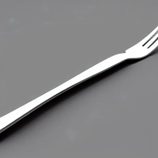Image similar to a 3d object of a large fork, realistic, on its own, no background