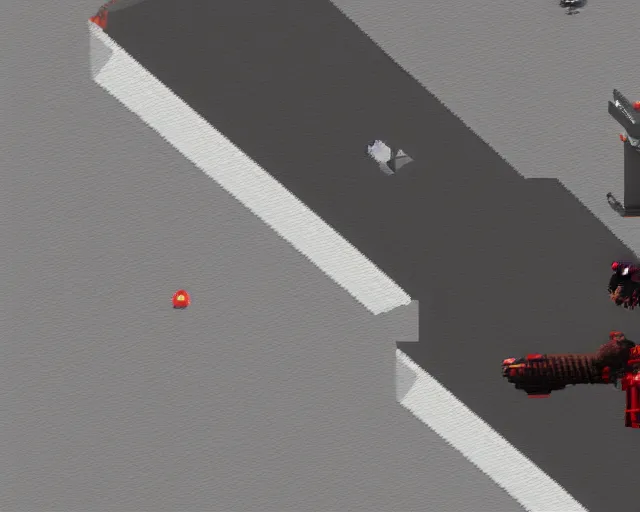 Prompt: darth vader in gta 2, game screenshot, ps 2, topdown, pixelart