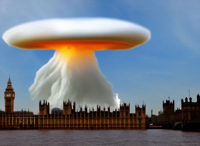 Image similar to nuclear mushroom cloud over london