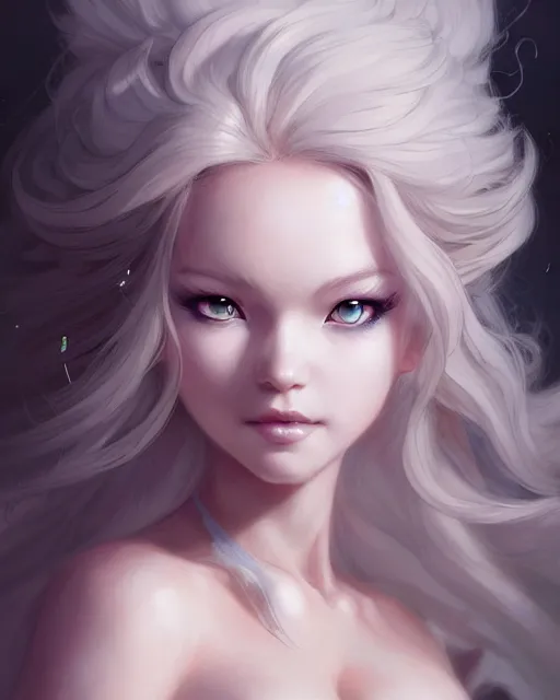 Image similar to character concept art of a stormy cloud goddess | | cute - fine - face, pretty face, realistic shaded perfect face, fine details by stanley artgerm lau, wlop, rossdraws, james jean, andrei riabovitchev, marc simonetti, and sakimichan, tranding on artstation