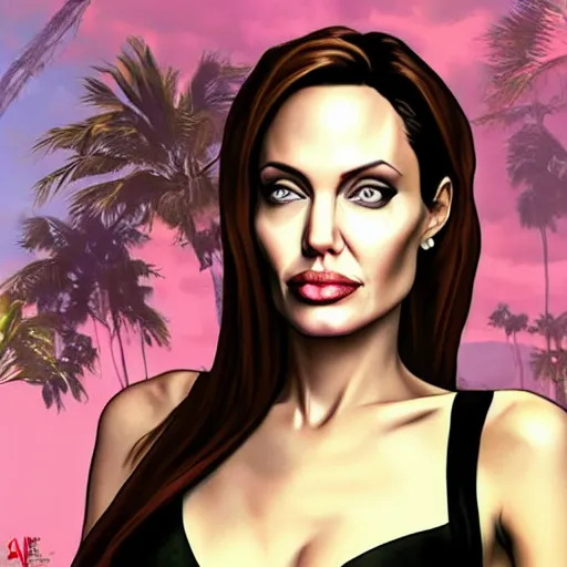 Image similar to angelina jolie gta 5 cover art