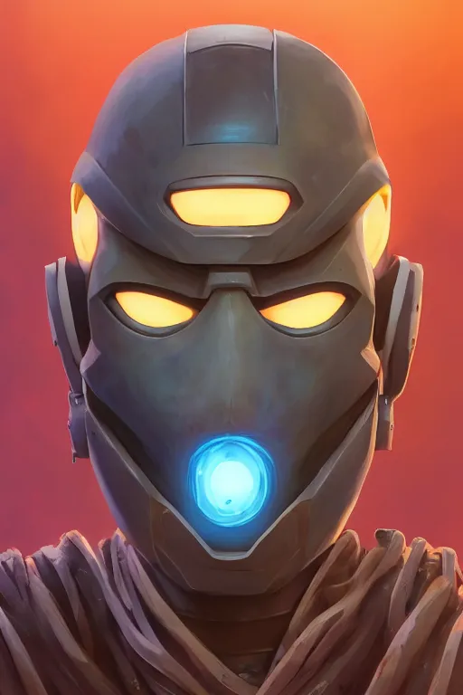 Image similar to epic mask helmet robot ninja portrait stylized as fornite style game design fanart by concept artist gervasio canda, behance hd by jesper ejsing, by rhads, makoto shinkai and lois van baarle, ilya kuvshinov, rossdraws global illumination radiating a glowing aura global illumination ray tracing hdr render in unreal engine 5