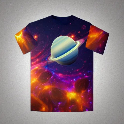 Prompt: Liminal space in outer space, T-shirt design