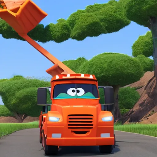 Image similar to pixar mom with a dump truck