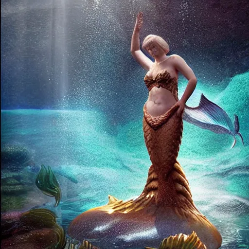 Prompt: mark zuckerberg as a mermaid, photorealistic, cinematic lighting, highly detailed