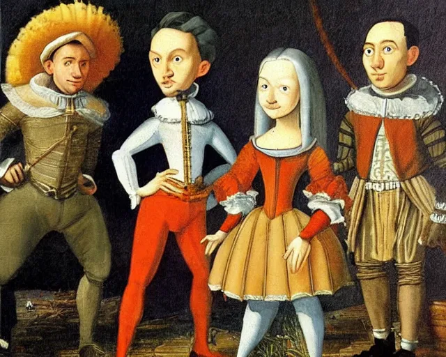 Prompt: a 1 6 0 0 s painting of hey arnold