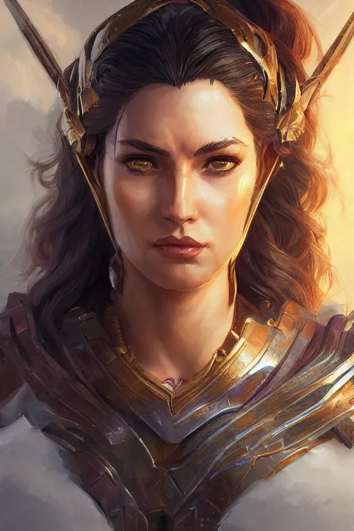 Image similar to amazon valkyrie athena, d & d, fantasy, portrait, highly detailed, headshot, digital painting, trending on artstation, concept art, sharp focus, illustration, art by artgerm and greg rutkowski and magali villeneuve