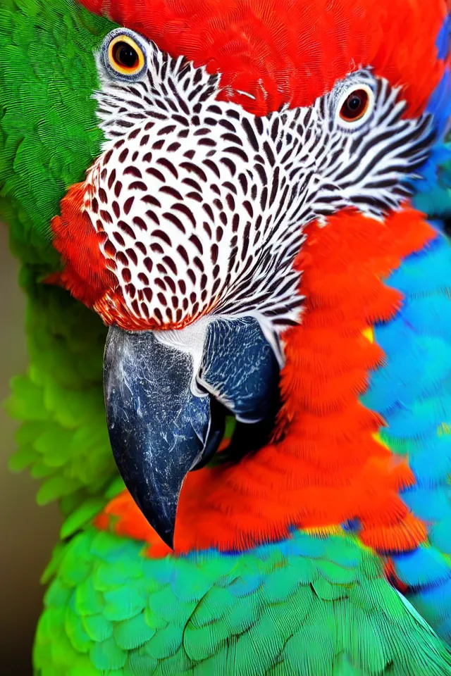 Image similar to a beautiful portrait of a cute and colorful parrot