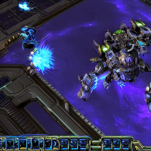 Image similar to black cat in a screenshot of starcraft 2