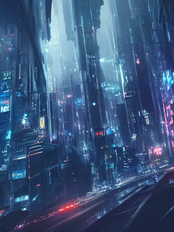 Prompt: photo of futuristic cityscape,blade runner, cyberpunk, cinematic lighting, night, rain, trending on artstation, 4k, hyperrealistic, focused, extreme details, unreal engine 5, cinematic, masterpiece