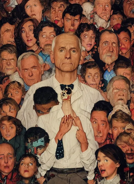 Image similar to poster for a drama film animation called the death of the children, 8 k, hd, art by norman rockwell