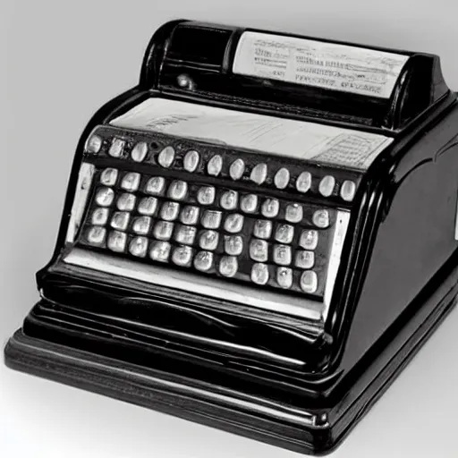 Prompt: award - winning photo. photorealistic vintage national cash register from 1 9 0 0.