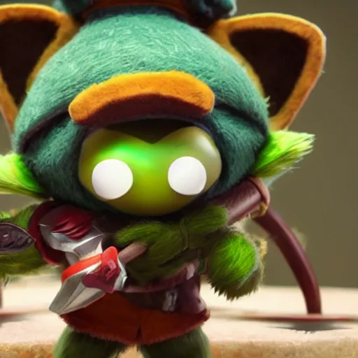 Image similar to still of Teemo from League of Legends in the style of Jim Henson