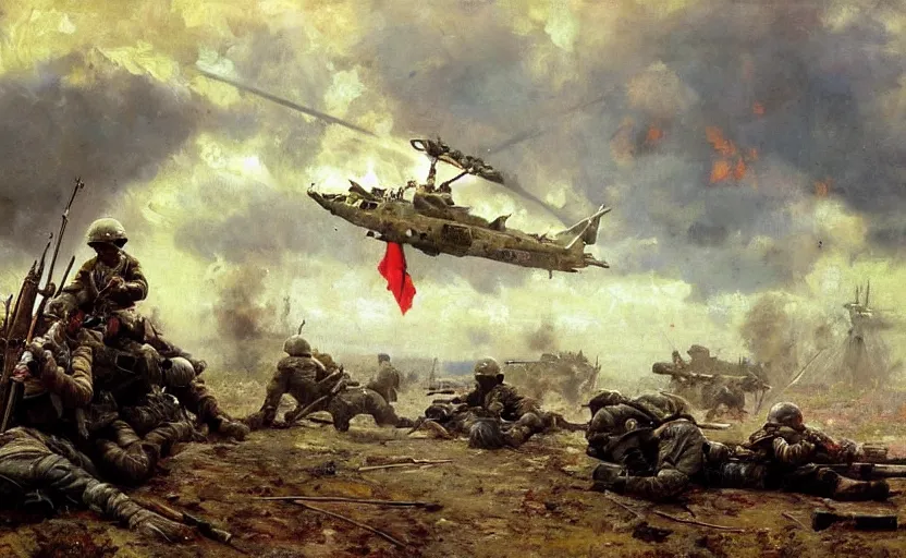 Prompt: high quality high detail painting by ilya repin, frontline, world war 3, hd