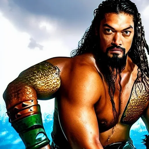 Prompt: portrait of roman reigns as aquaman, under the ocean