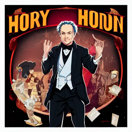 Prompt: portrait of harry houdini world greatest magician, anime fantasy illustration by tomoyuki yamasaki, kyoto studio, madhouse, ufotable, square enix, cinematic lighting, trending on artstation