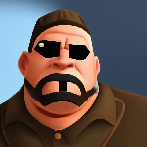 Prompt: Real life Heavy from Team Fortress 2, portrait photo of a Russian man, 4k, award winning photo