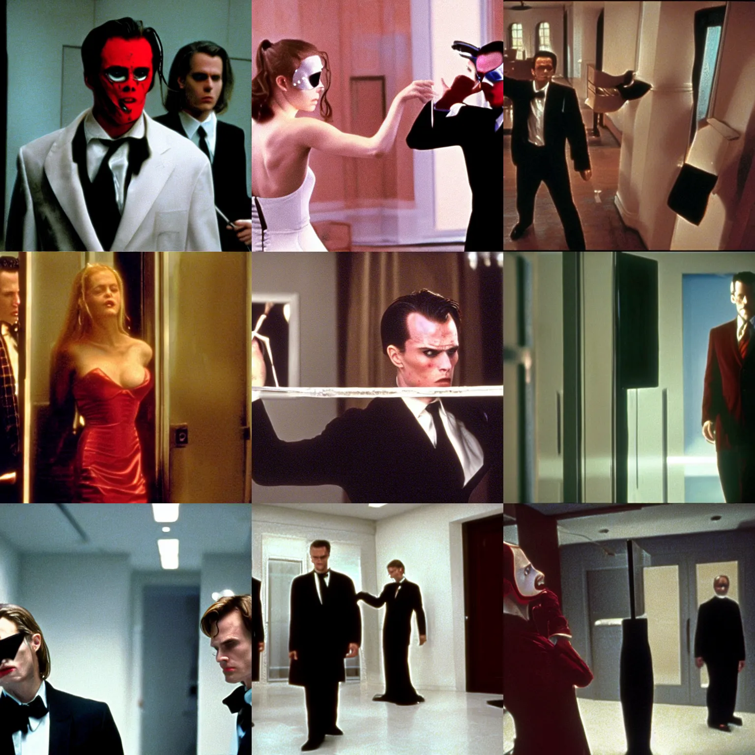 Prompt: Still of Scenes of American Psycho, in Eyes Wide Shut (1999)