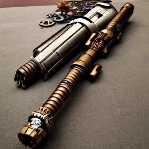 Prompt: steampunk lightsaber