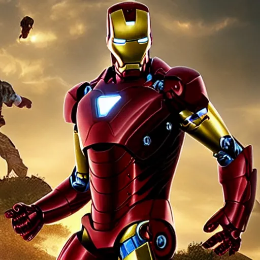 Prompt: iron man in the walking dead 4 k detailed super realistic