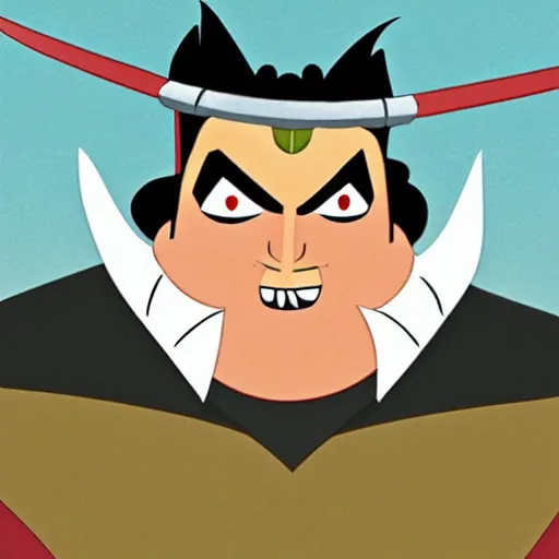 Prompt: a foolish samurai warrior, cartoon illustration by Genndy Tartakovsky