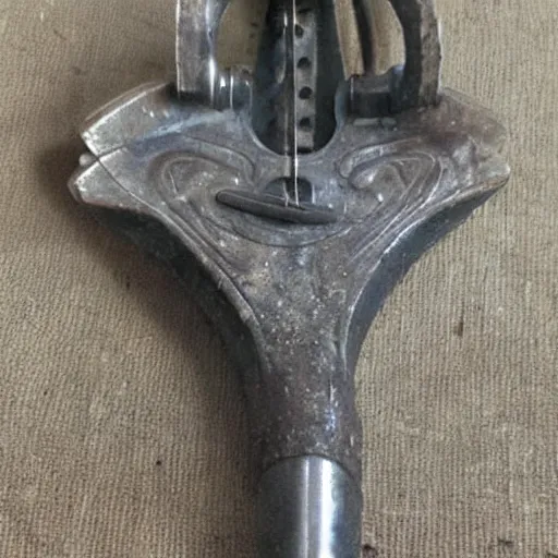 Prompt: look at this strange tool i found in my grandfather's attic! i wonder what it does?