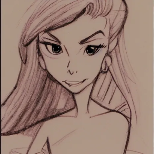 Prompt: milt kahl sketch of victoria justice as princess peach from the Super Mario games
