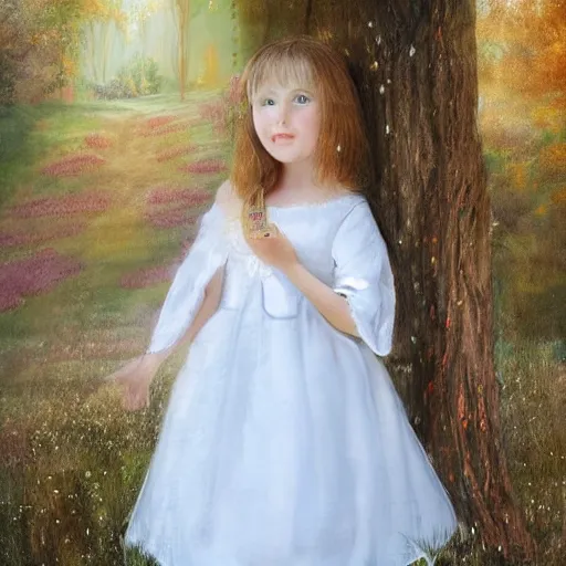 Image similar to portrait of girl dressed in white clothes countryside country style country house_fantasy character portrait