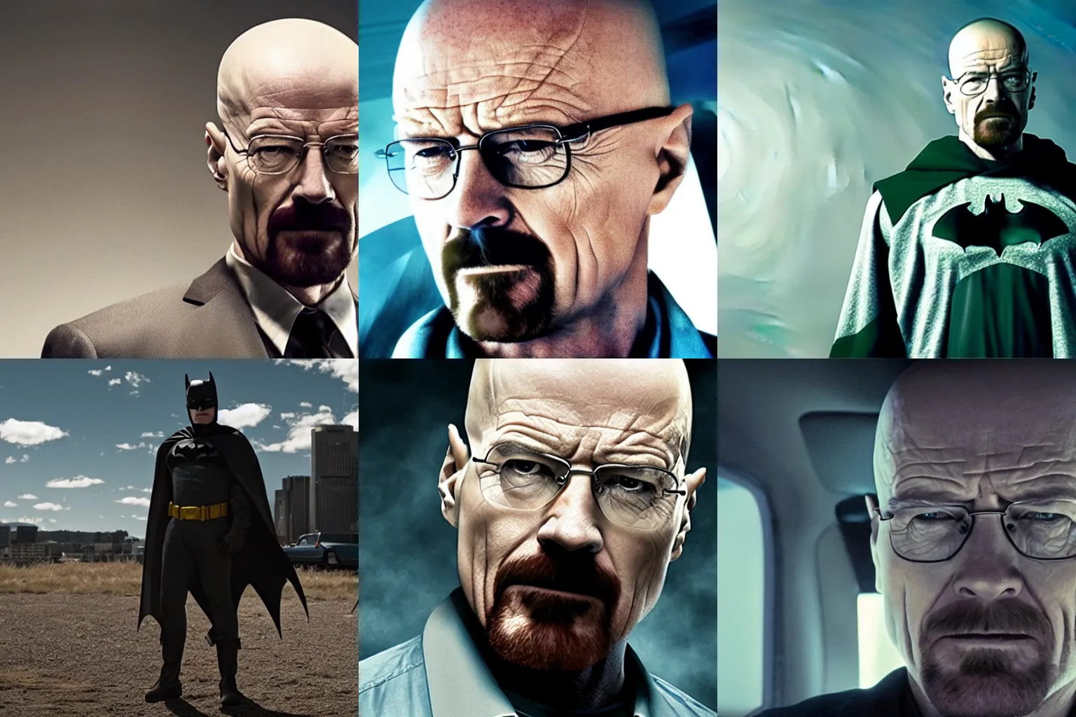 Prompt: a still of Walter White as Batman