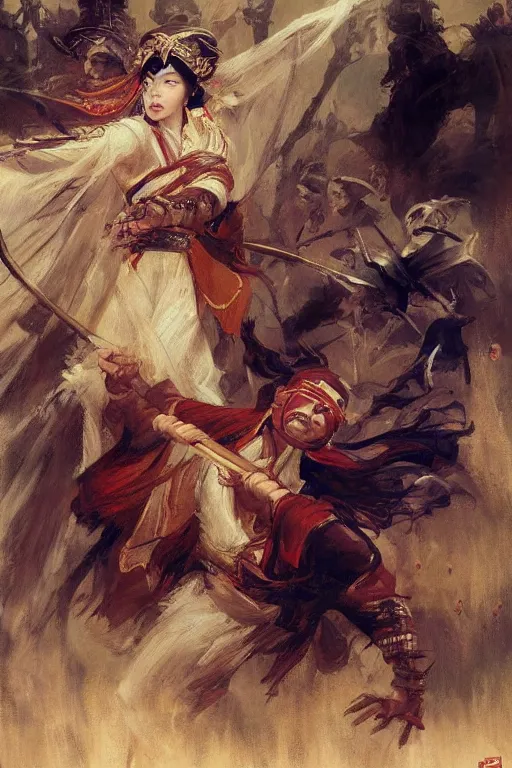 Image similar to wuxia, painting by gaston bussiere, craig mullins, j. c. leyendecker