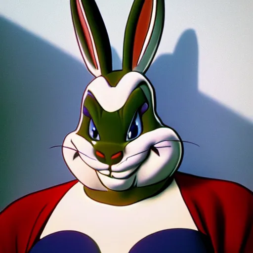 Prompt: A badass photo of real life big chungus Bugs Bunny, Photorealistic