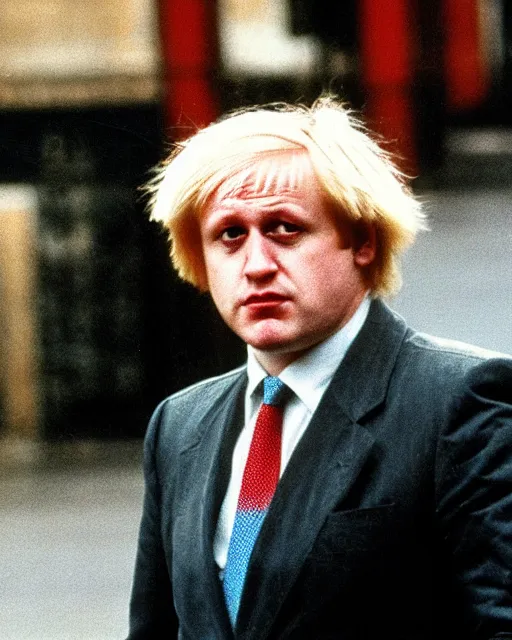 Image similar to a portrait of a 1 9 8 0 s kgb agent looking like boris johnson