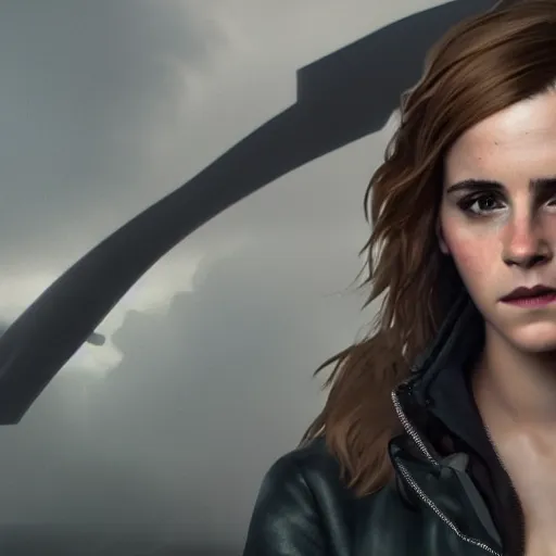 Image similar to a highly detailed matte portrait of emma watson as black widow, spy novel by tom clancy, unreal engine, volumetric lighting, exquisite detail, 8 k, art by greg rutkowski and alphonse mucha