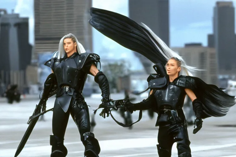 Prompt: Sephiroth in Starship Troopers (1997), highly detailed, high quality, HD, 4k, 8k, Canon 300mm, professional photographer, 40mp, lifelike, top-rated, award winning, realistic, sharp, no blur, edited, corrected, trending