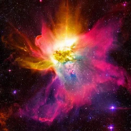 Prompt: A nebula made of fire, taken by James Webb telescope, high quality photo.