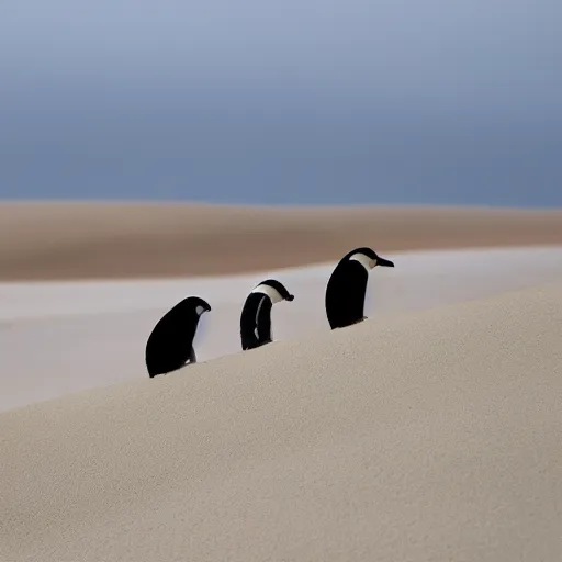 Prompt: dune, penguins