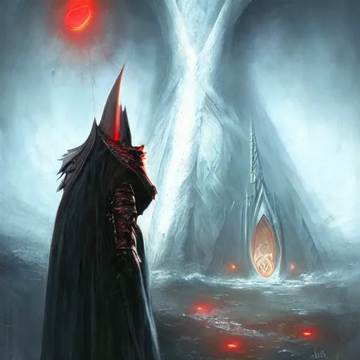 Image similar to eye of sauron sees everything everywhere by raymond swanland, highly detailed, bright tones