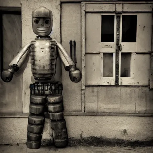 Image similar to photo. mechanical man