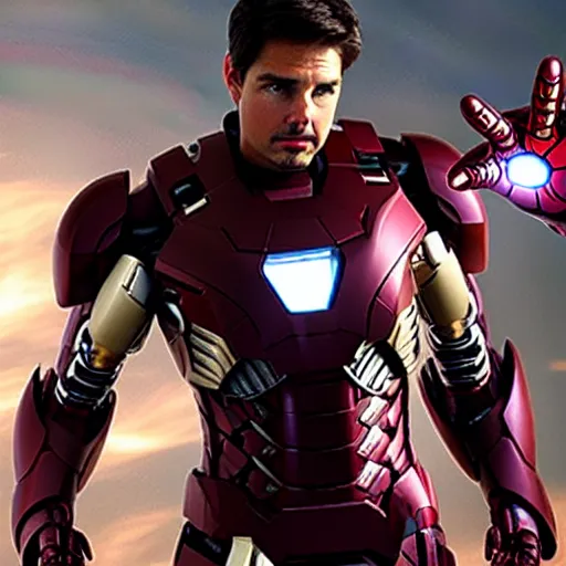 Image similar to tom cruise as superior iron man