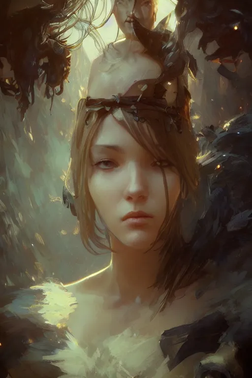 Image similar to final fantsy, digital painting, portrait , cinematic lighting, highly detailed, artstation, concept art, illustration, smooth, sharp focus, artgerm , greg rutkowski, alphonse mucha, editor's pickup, trending on artstation, trending on deviantart, WLOP