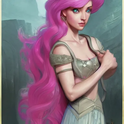 Prompt: pinky pie from my little pony in game of thrones, highly detailed digital painting, artstation, concept art, smooth, sharp focus, illustration, art by artgerm and greg rutkowski and alphonse mucha