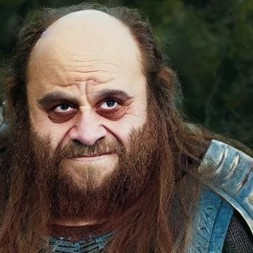 Image similar to « danny devito as gimli from lord of the rings »