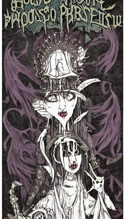 Image similar to ghoulpunk high priestess by Suehiro Maruo and Pamela Colman Smith