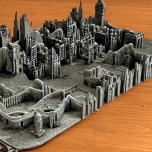 Image similar to 3 d printed skylines, skyrim gameplay