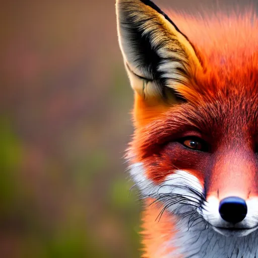 Prompt: a fox made of fire, 8 k award - winning photography