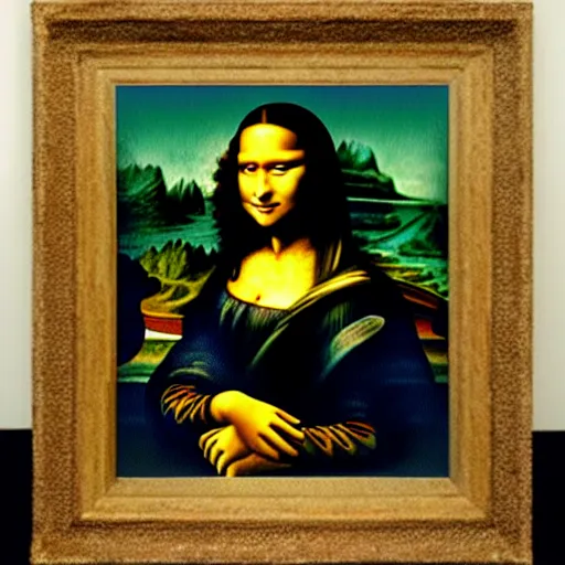 Image similar to a watercolor version of the mona lisa