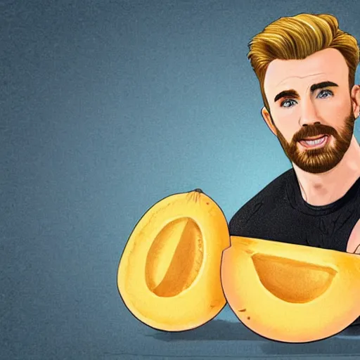 Image similar to chris evans as a cantaloupe