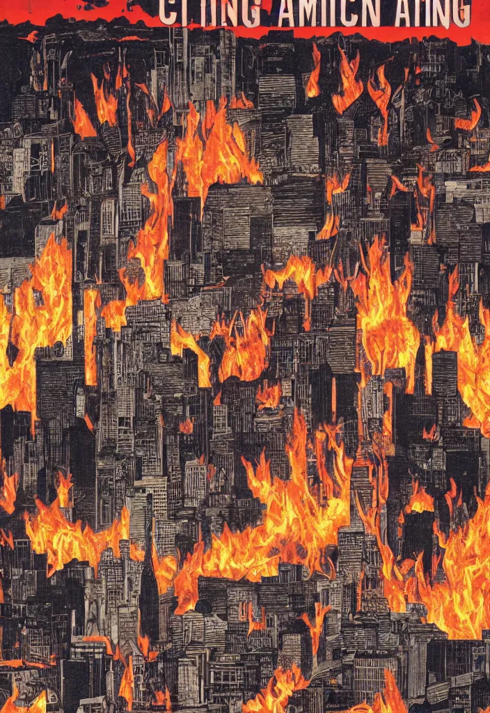 Image similar to american city burning