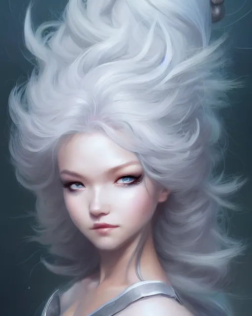 Image similar to character concept art of a stormy cloud goddess | | cute - fine - face, pretty face, realistic shaded perfect face, fine details by stanley artgerm lau, wlop, rossdraws, james jean, andrei riabovitchev, marc simonetti, and sakimichan, tranding on artstation